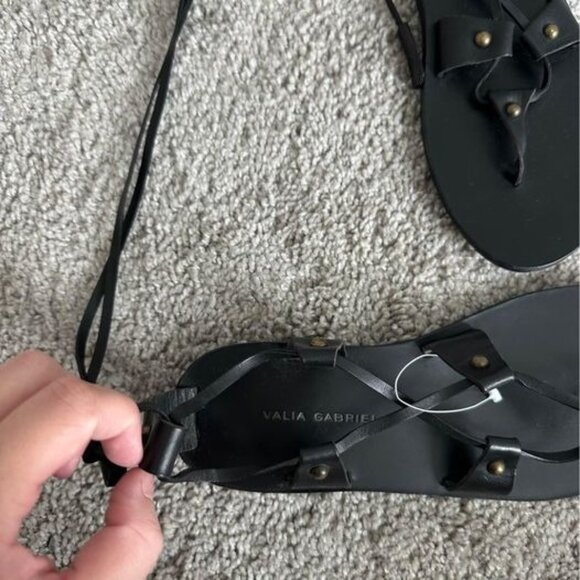 Valia Gabriel‎ Strappy Classic Black Studded Boho Gladiator Lia Sandal Sz 5.5 - Picture 4 of 5